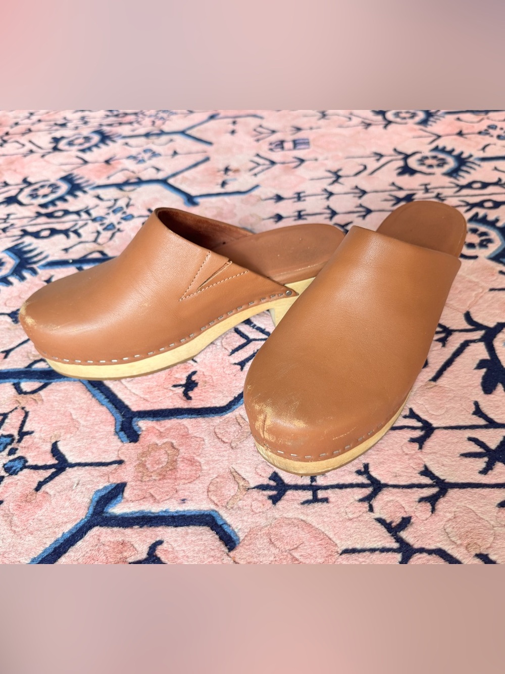 Charlotte Stone Martino Women’s Tan Brown Leather Clogs